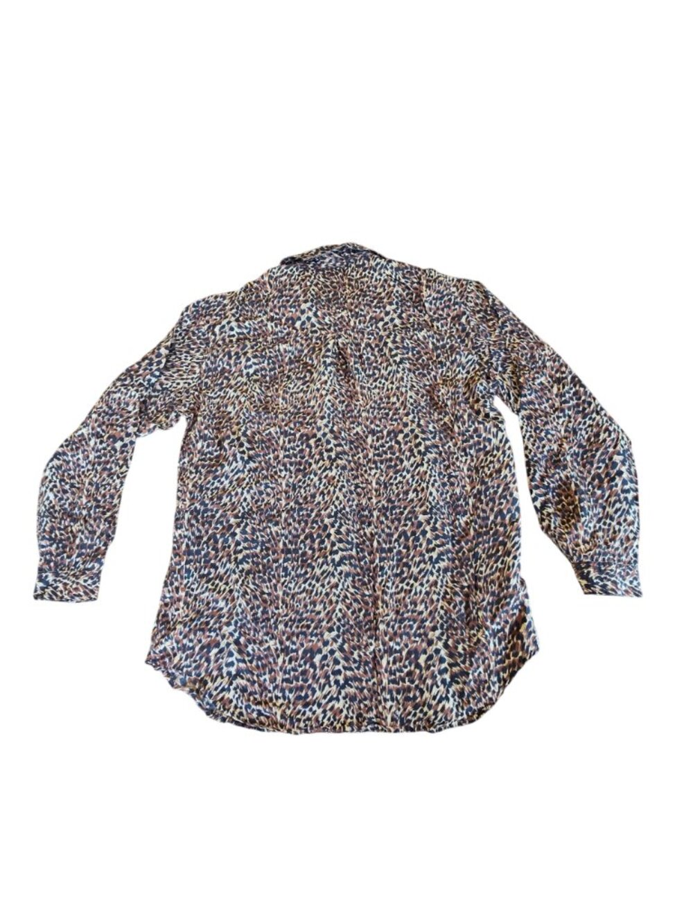 Vintage 90s K Arnold 100% Silk Animal Print Blouse Mob Wife Quiet Luxury M - Picture 3 of 4